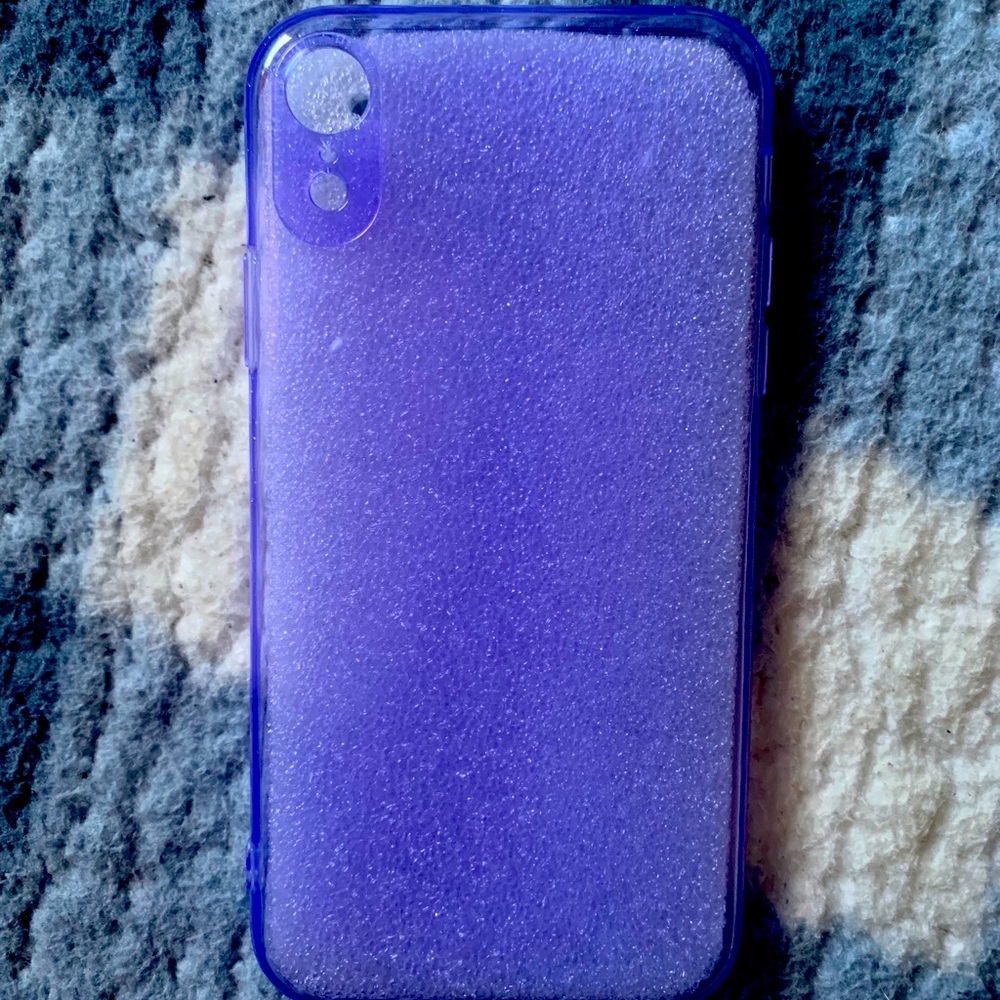 IPhone XR Neon Purple Glitter Silicon Case